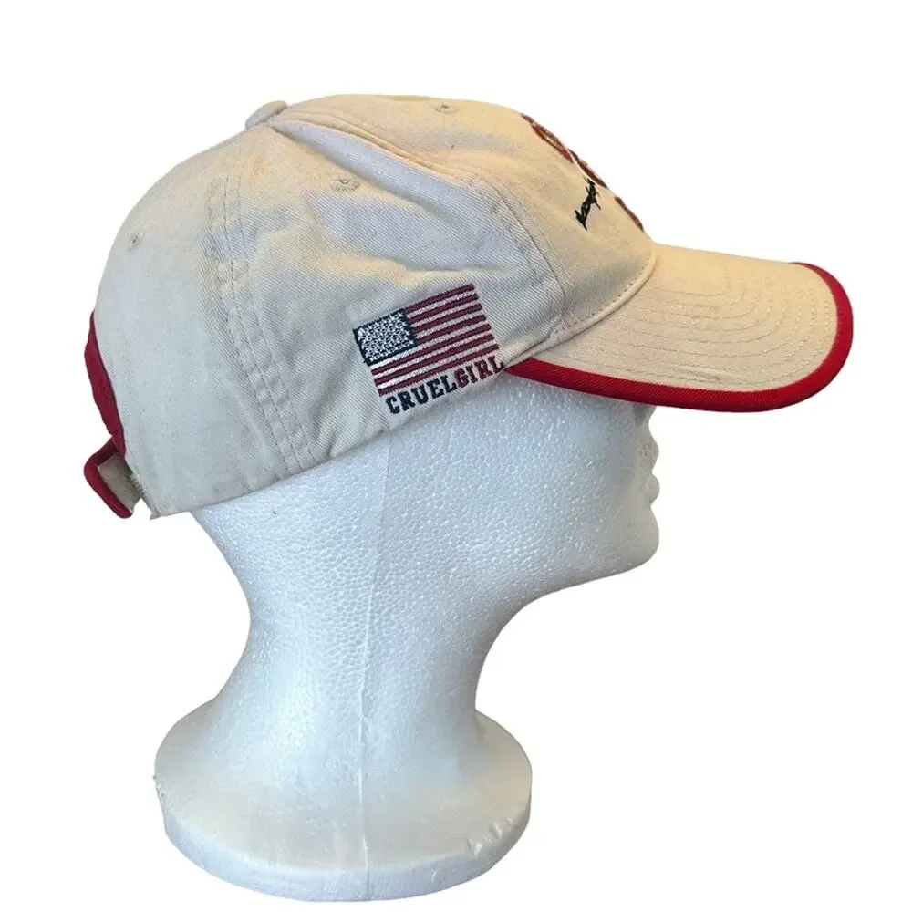 Cruel Girl Western Wear Baseball Cap Maroon Ivory Adjustable
